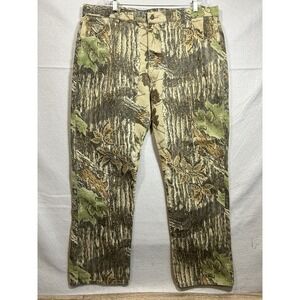 Duxbak Jeans Mens Realtree Hunting Camo Tag 42x32 Measures 41x31 Wide Leg